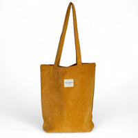 DE LA MUR Taz corduroy tote bag in mustard, front view