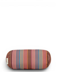 DE LA MUR Maria terry beach bolster pillow in multicolor stripes, front view