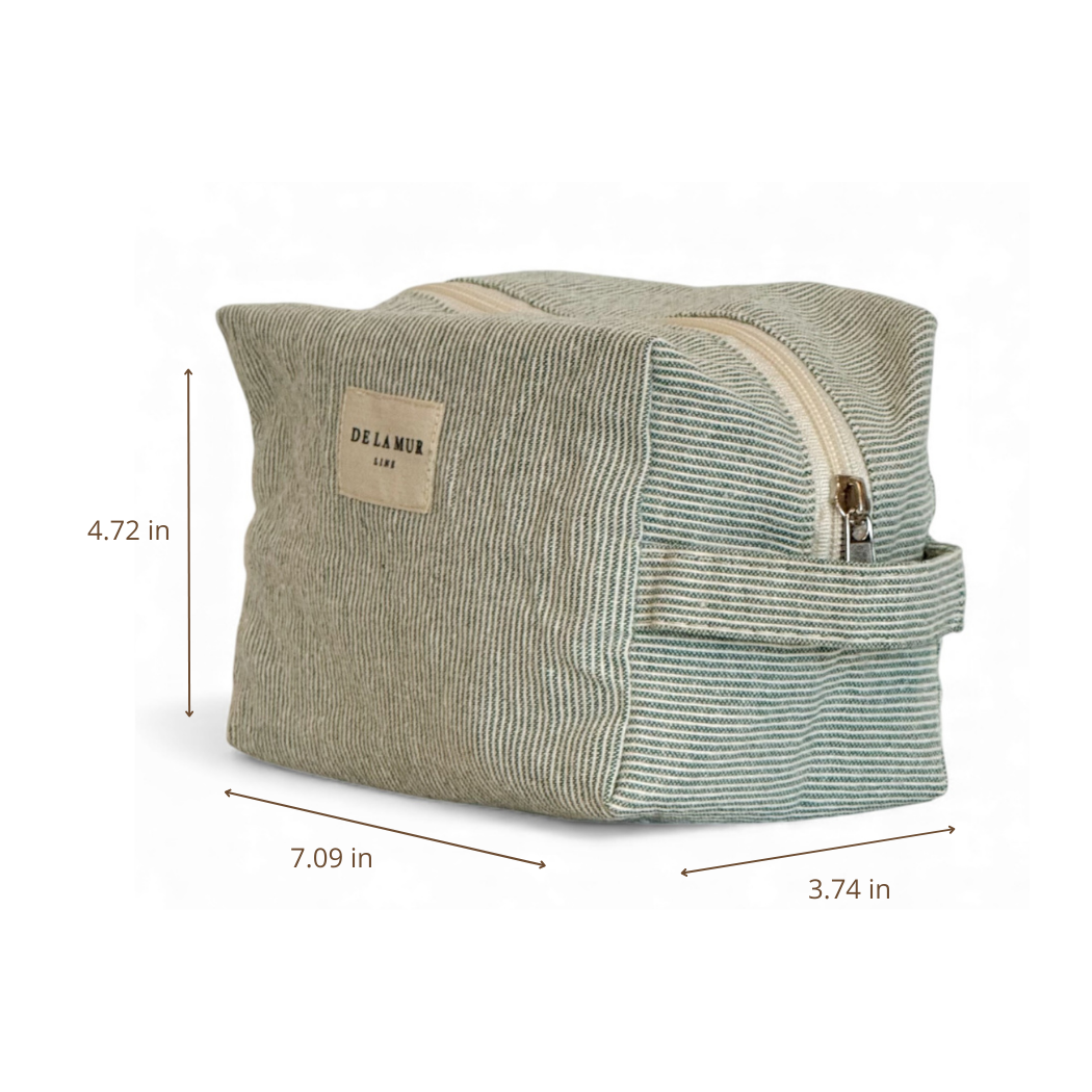 DE LA MUR Teo makeup bag dimensions diagram in inches