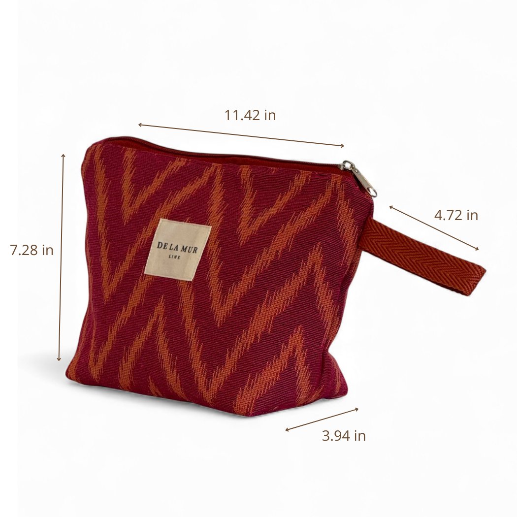 DE LA MUR Fuego makeup bag dimensions diagram in inches