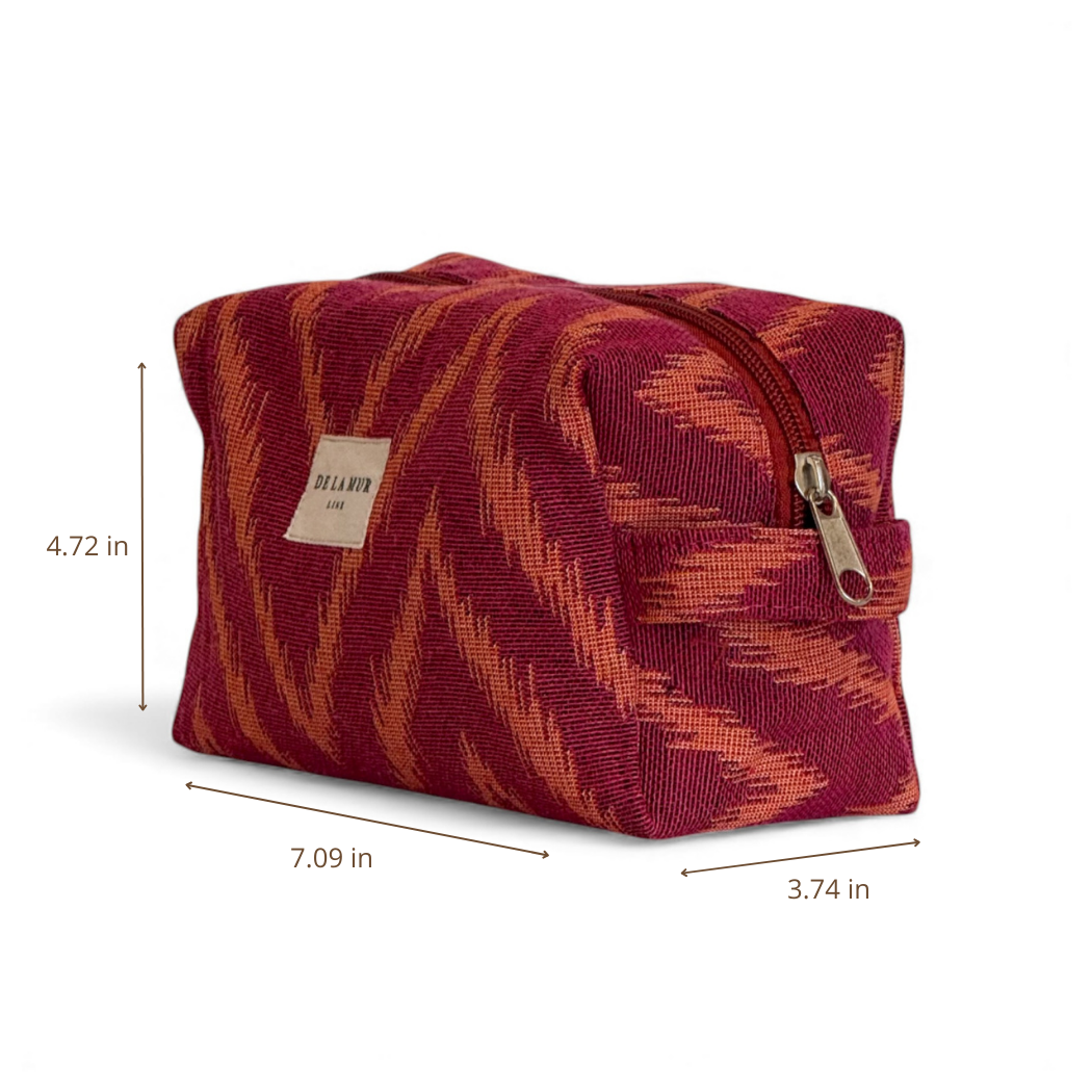 DE LA MUR Fuego makeup bag dimensions diagram in inches