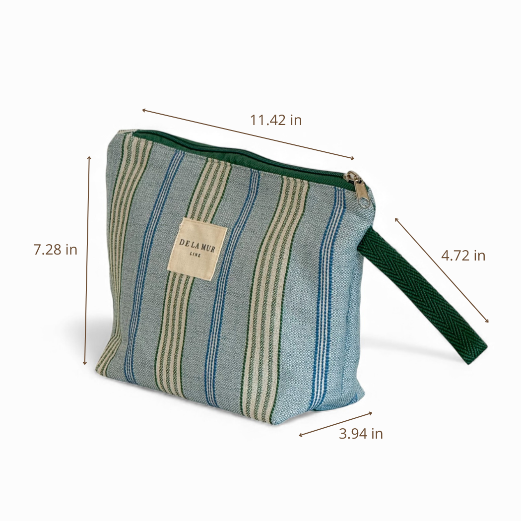 DE LA MUR Cata makeup bag dimensions diagram in inches