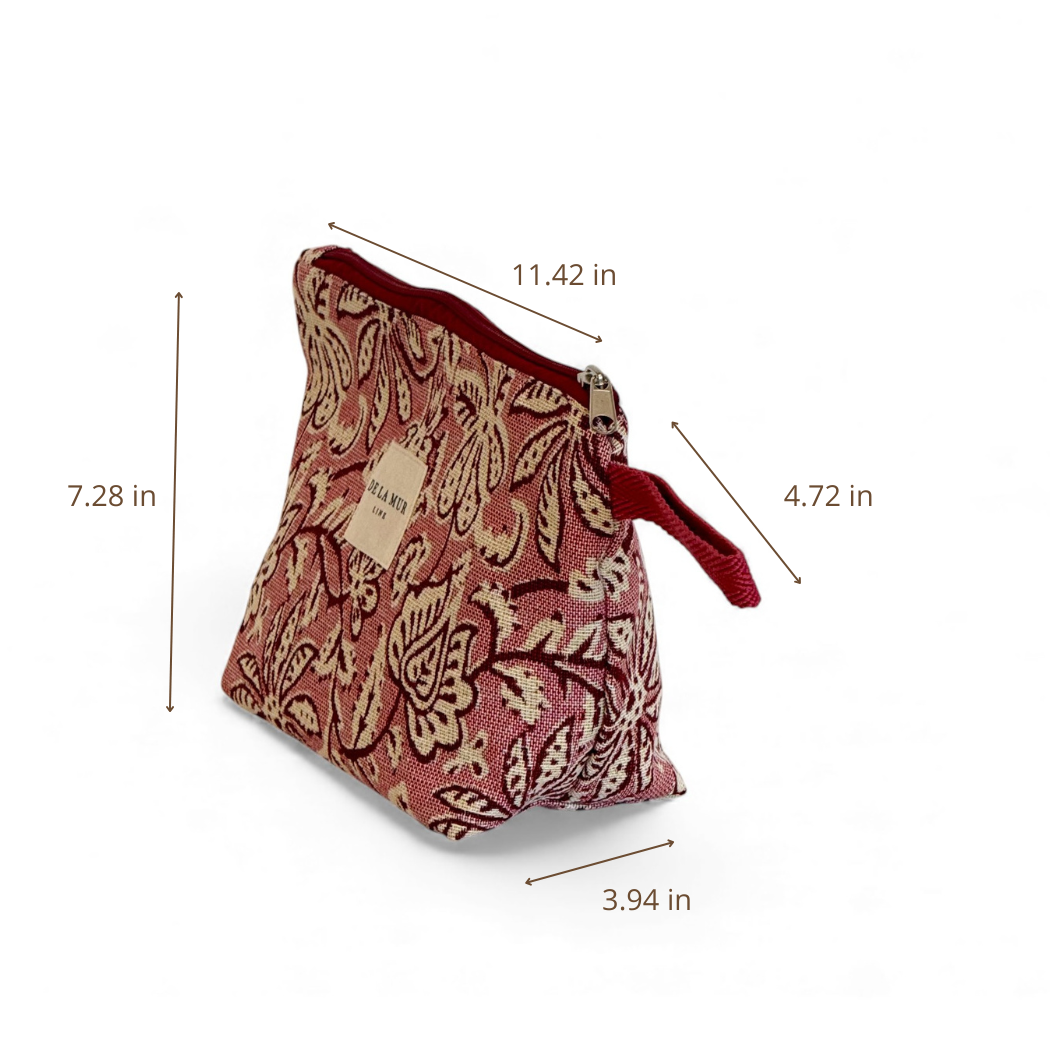 DE LA MUR Came large makeup bag dimensions diagram in inches