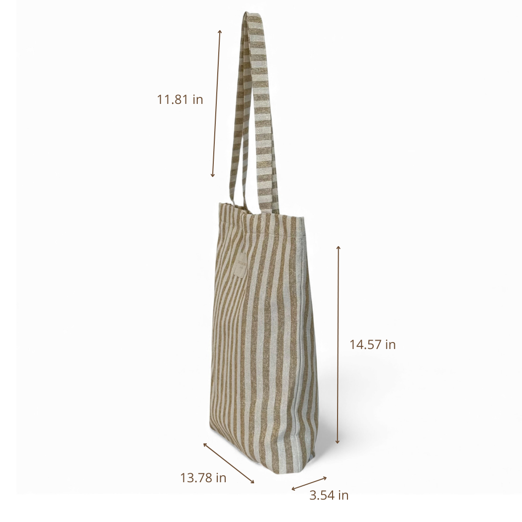 DE LA MUR Lumos zippered bag dimensions diagram in inches, side view