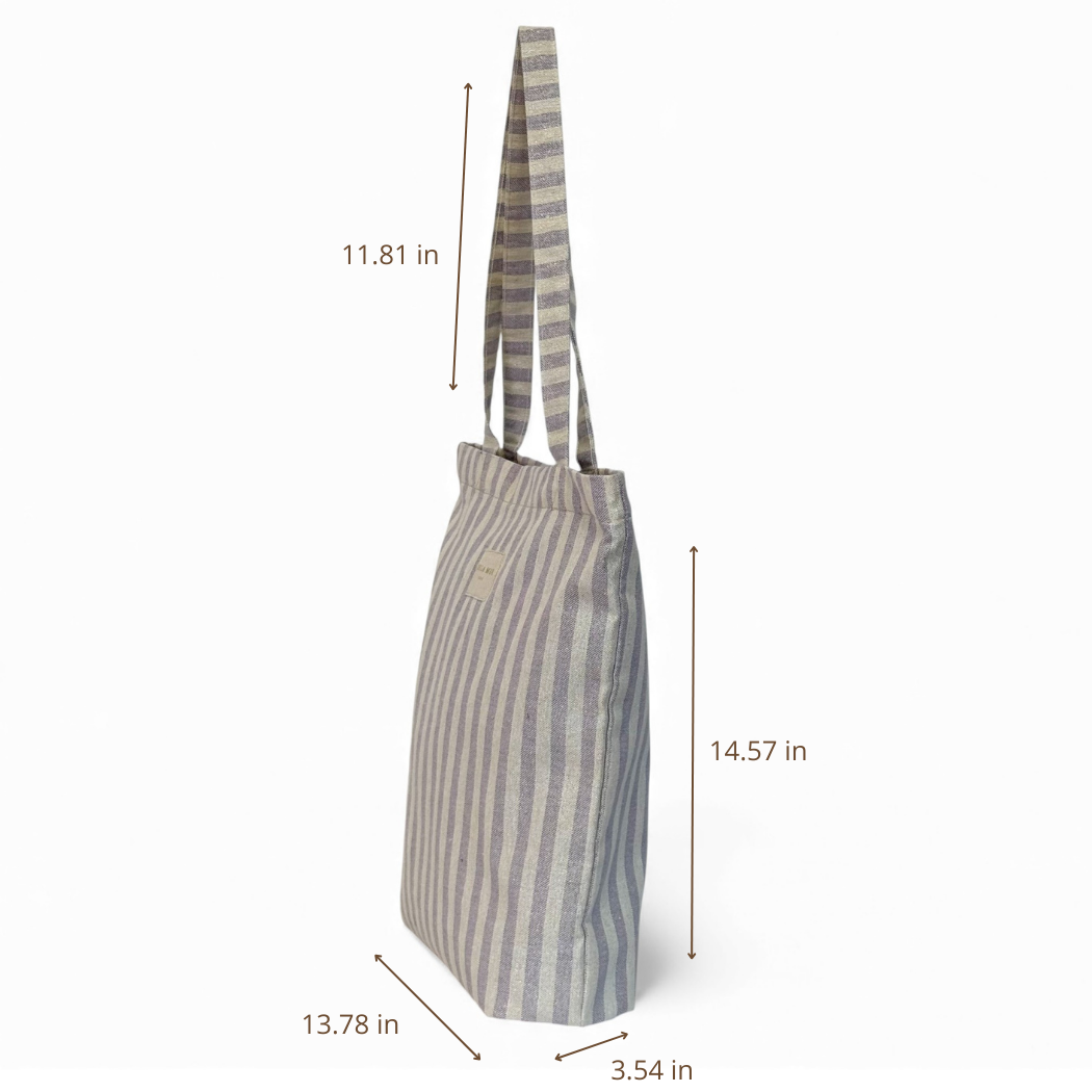 DE LA MUR Lulil zippered bag dimensions diagram in inches, side view