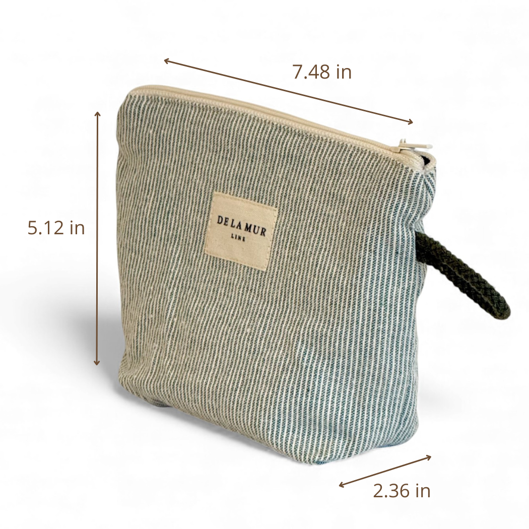 DE LA MUR Teo makeup bag dimensions diagram in inches