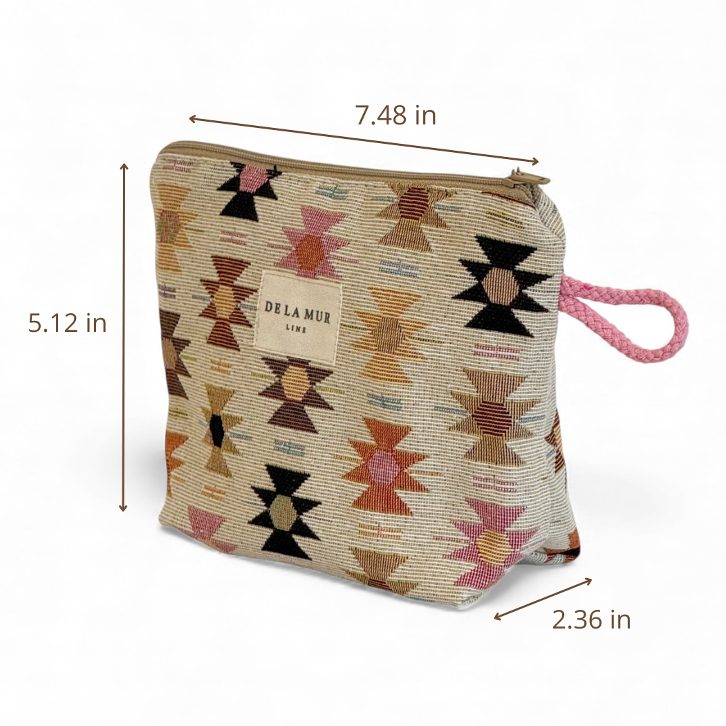 DE LA MUR Royal makeup bag dimensions diagram in inches