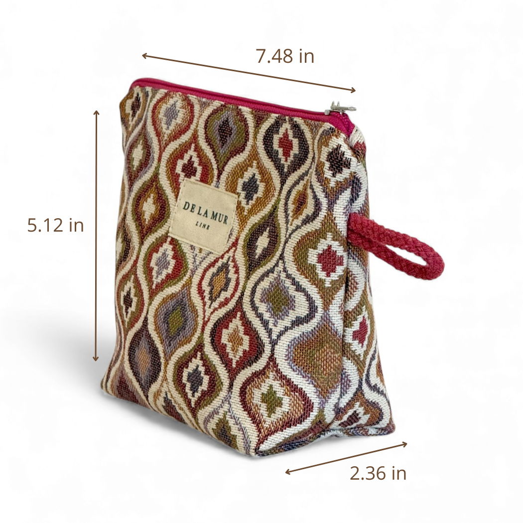 DE LA MUR Onda makeup bag dimensions diagram in inches