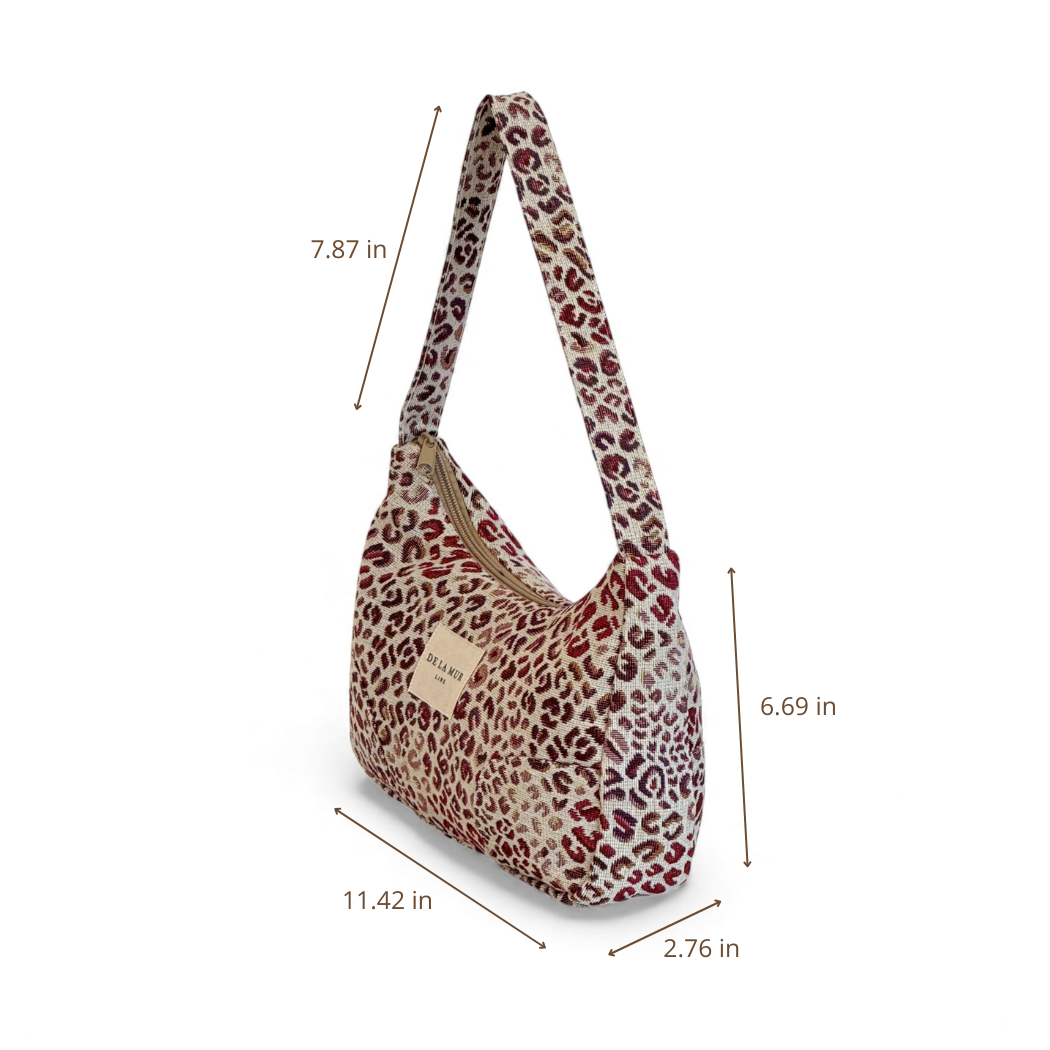 DE LA MUR Talco shoulder bag dimensions diagram in inches
