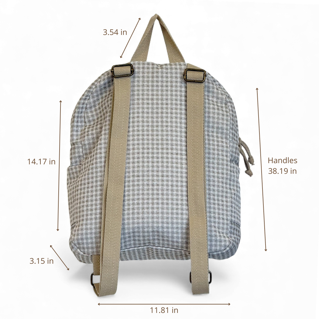 DE LA MUR Vison backpack dimensions diagram in inches