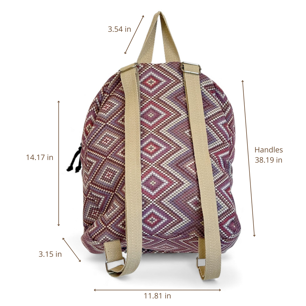 DE LA MUR Nana backpack dimensions diagram in inches