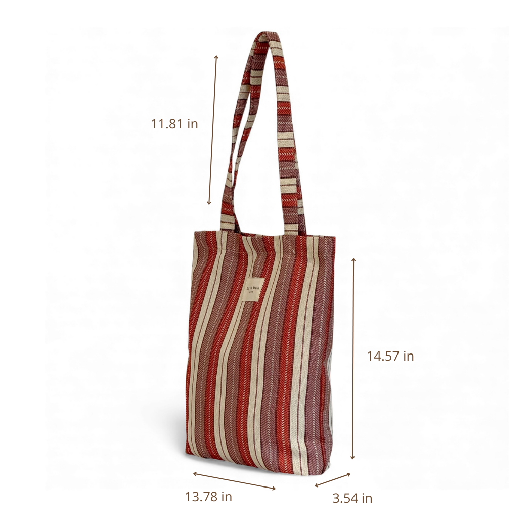 DE LA MUR Make zippered bag dimensions diagram in inches, side view