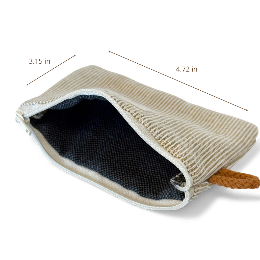 DE LA MUR Foz coin purse dimensions diagram, 4.72 x 3.15 inches