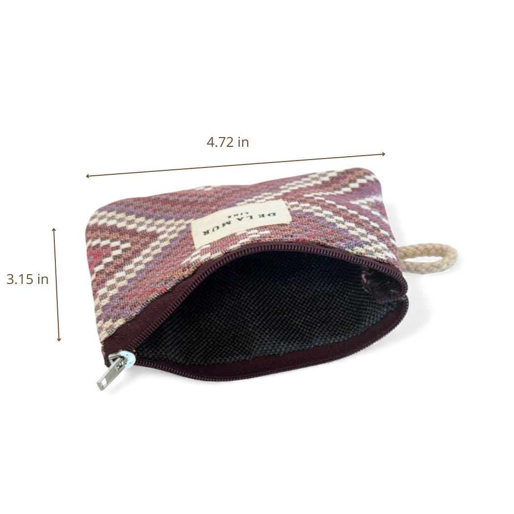 DE LA MUR Nana coin purse dimensions diagram, 4.72 x 3.15 inches