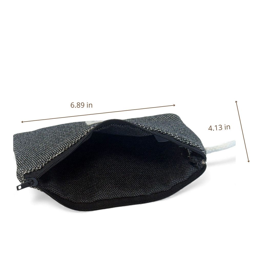 DE LA MUR Sinay coin purse dimensions diagram, 6.89 x 4.13 inches