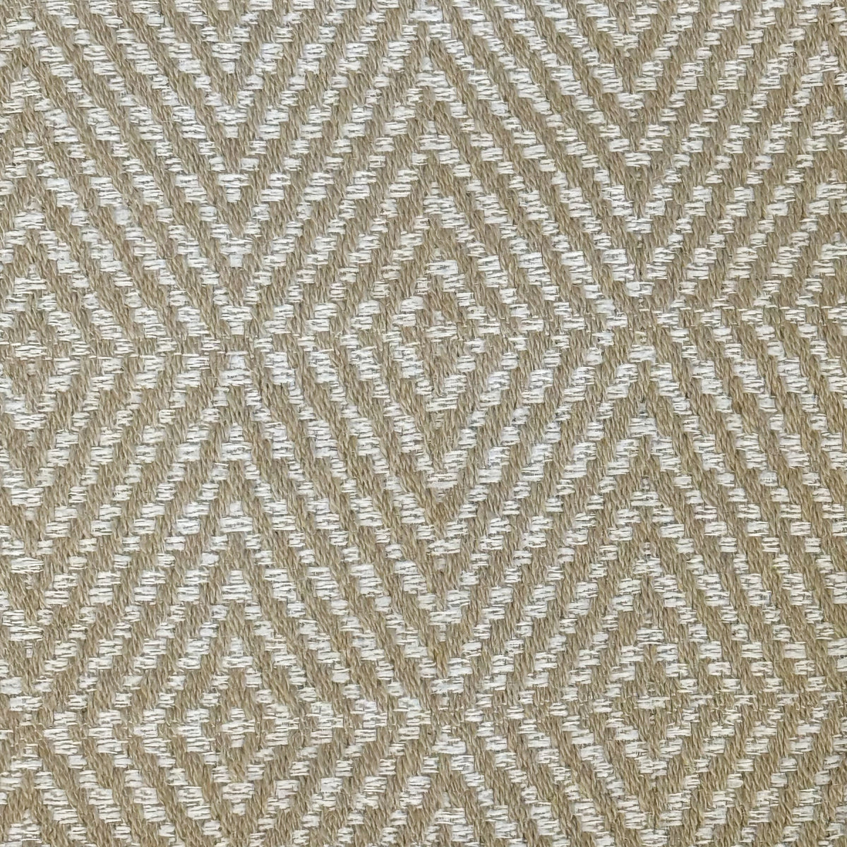 Detail of the beige and gray geometric jacquard weave, DE LA MUR Arena