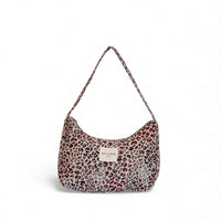 DE LA MUR Talco animal print jacquard shoulder bag, front view with strap