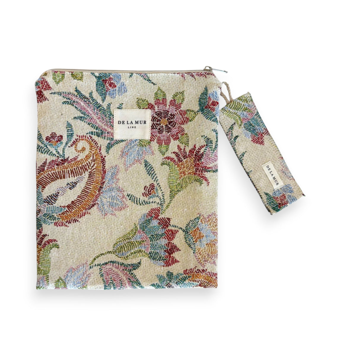 Floral Jacquard Book Cover With Matching Bookmark – Multicolor & Gray (Color)