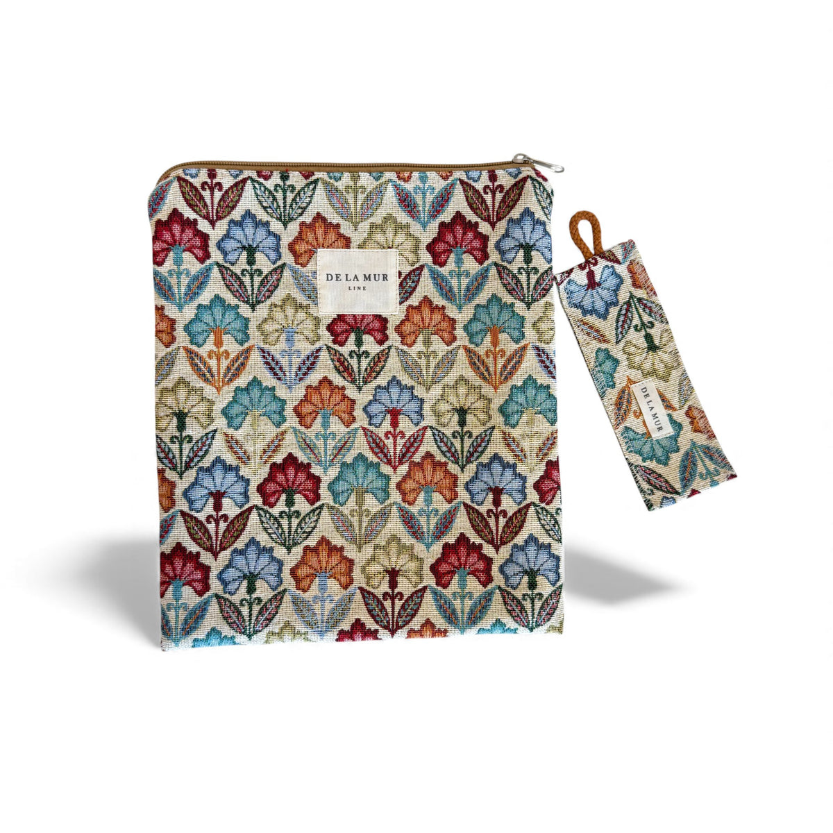 Floral Jacquard Book Cover With Matching Bookmark – Multicolor & Gray (Flora)