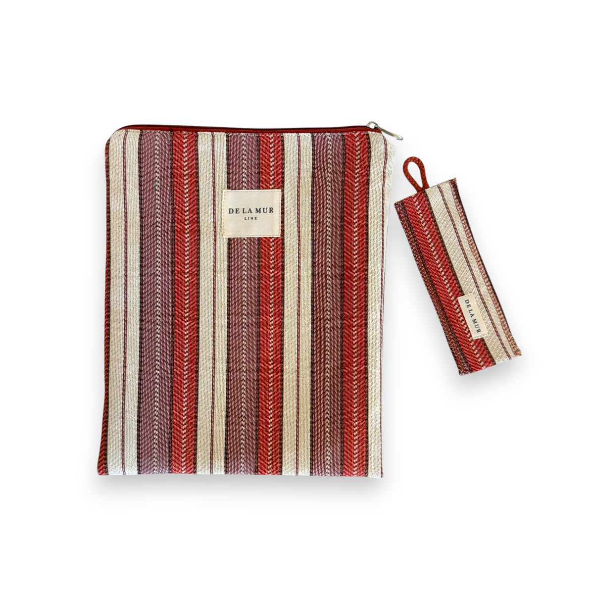 Striped Jacquard Book Cover With Matching Bookmark – Burgundy & Lilac (Make)