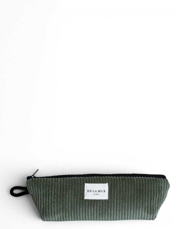 Corduroy Pencil Case – Olive Green (Tree)