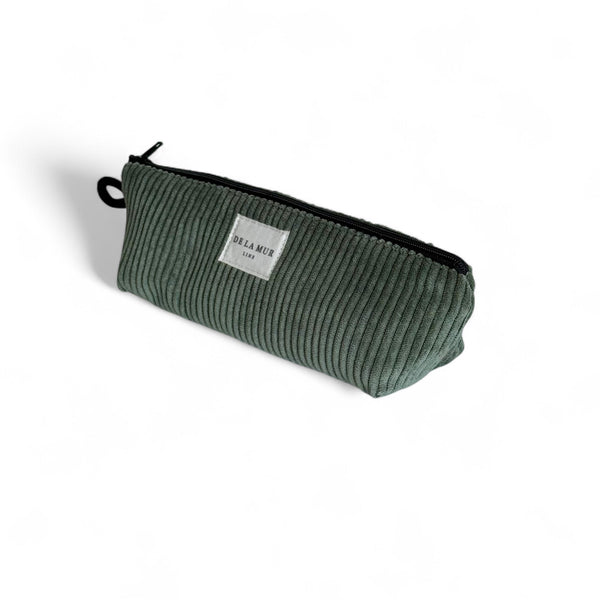 Corduroy Pencil Case – Olive Green (Tree)