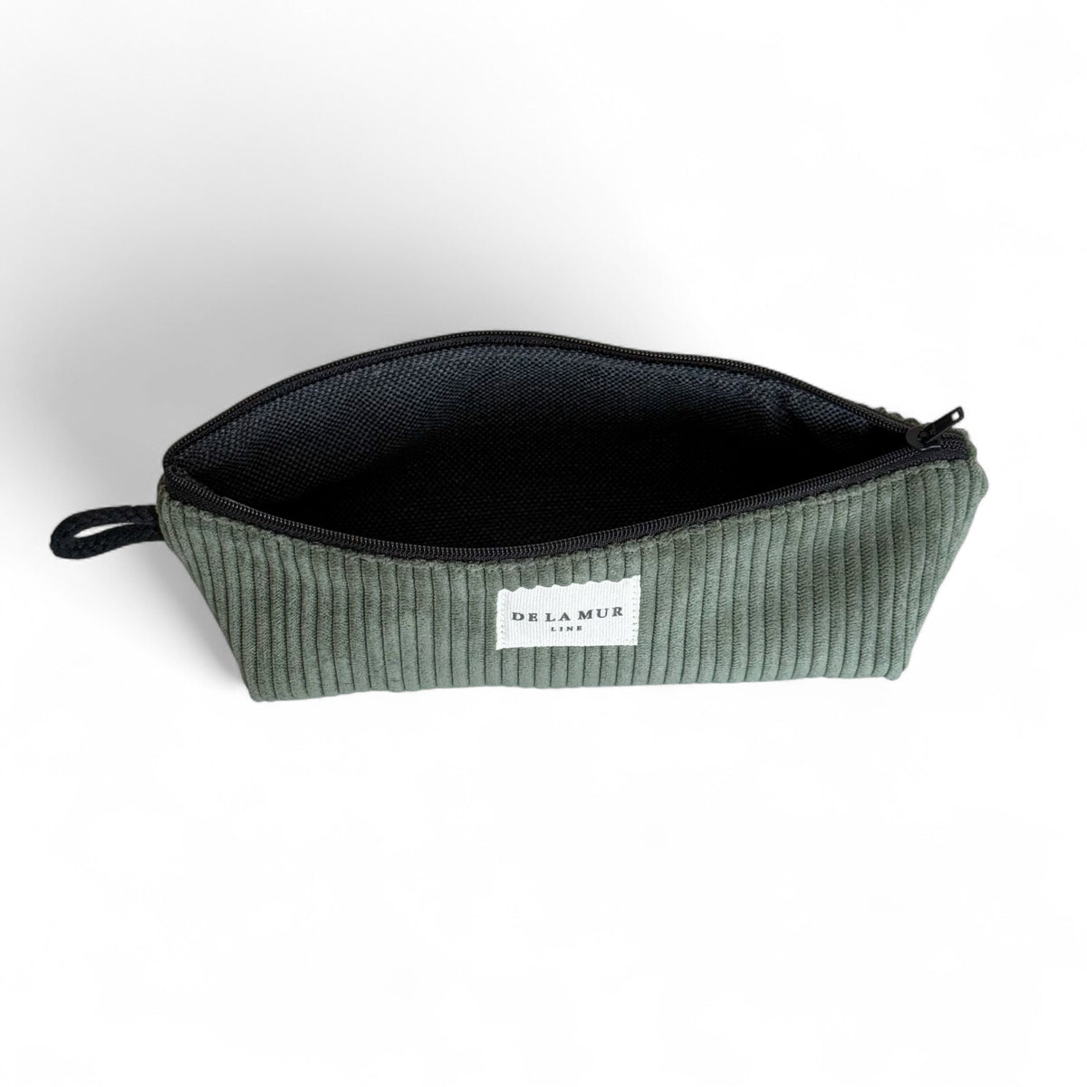 Corduroy Pencil case - Black & Green (Tree)
