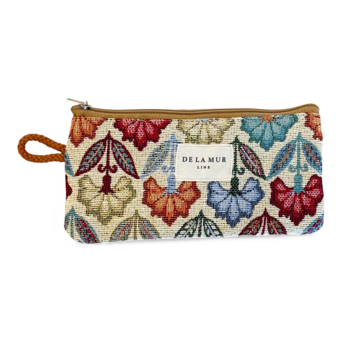 Floral Jacquard Eyewear Case – Beige & Multicolor (Flora)