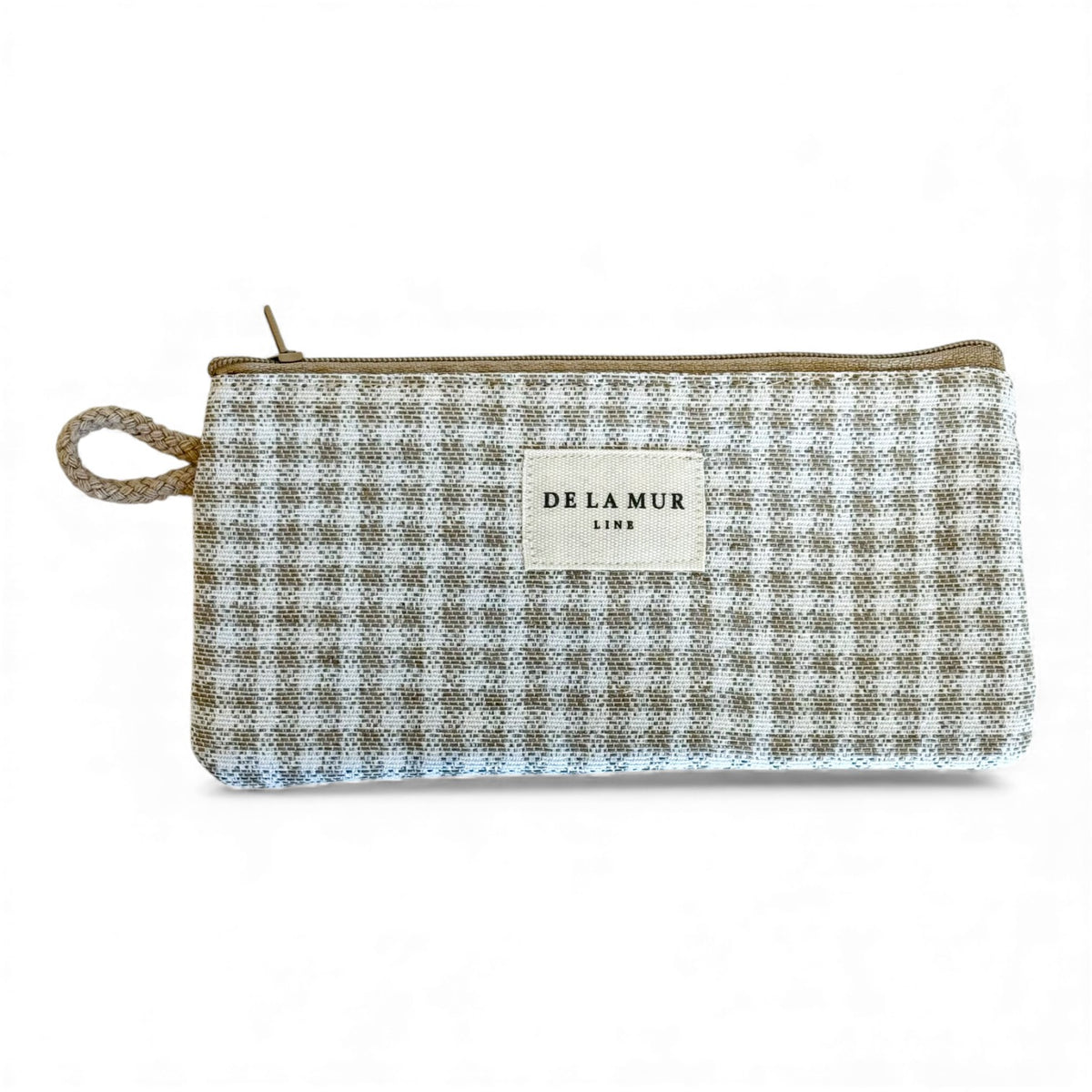Gingham Jacquard Eyewear Case – Beige & Off-White (Vison)