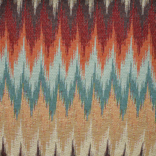 Close-up of the flame-effect zigzag jacquard fabric of the DE LA MUR Guana bag
