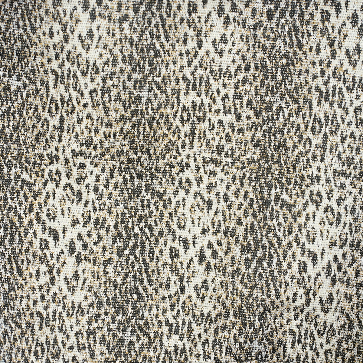 Close-up of DE LA MUR Leo beige and black leopard jacquard fabric texture