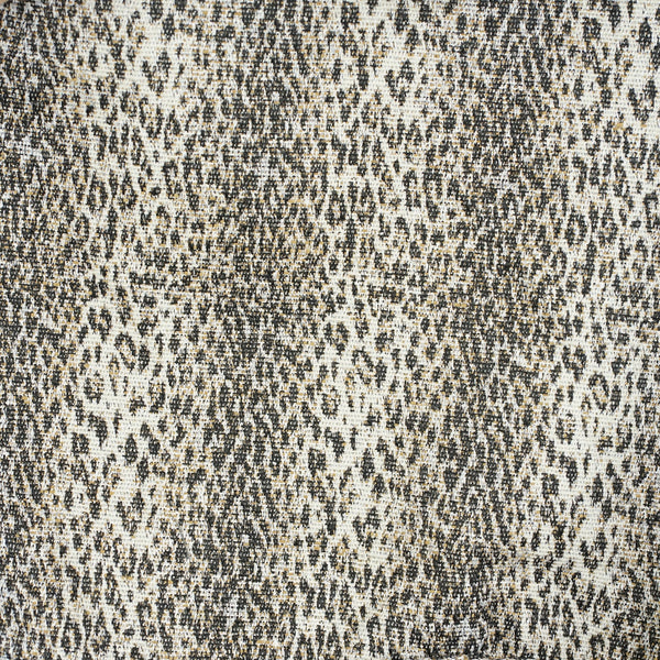 Close-up of DE LA MUR Leo beige and black leopard jacquard fabric texture