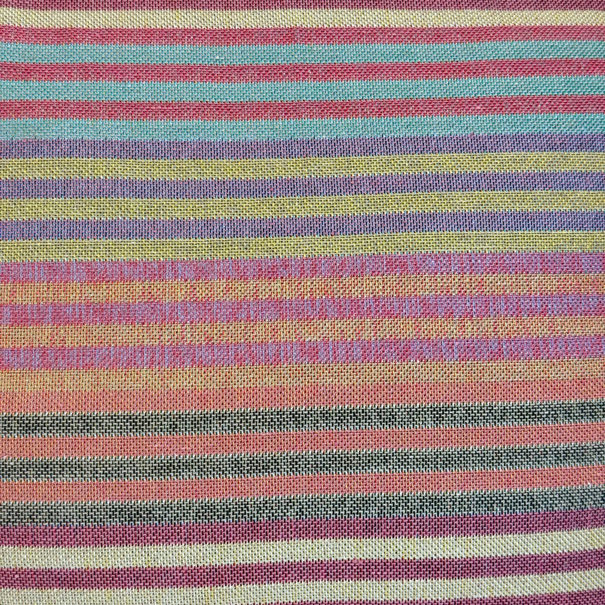 Close-up of the multicolor jacquard stripe weave on the DE LA MUR Maria bag