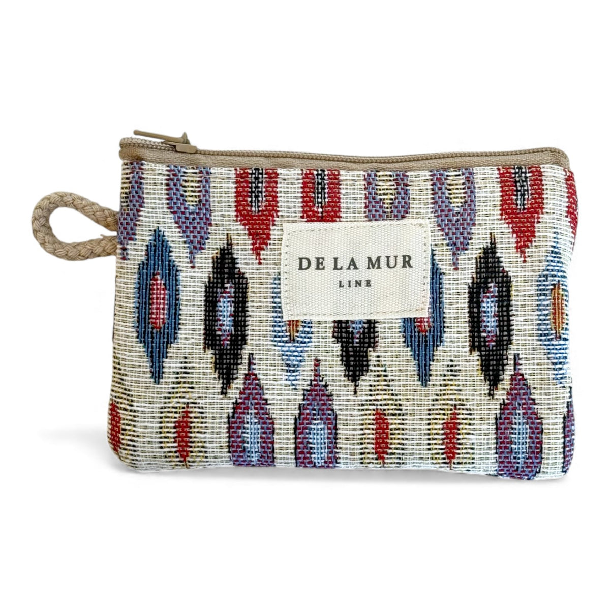 Geometric Jacquard Coin Purse – Multicolor & Beige (Urban)