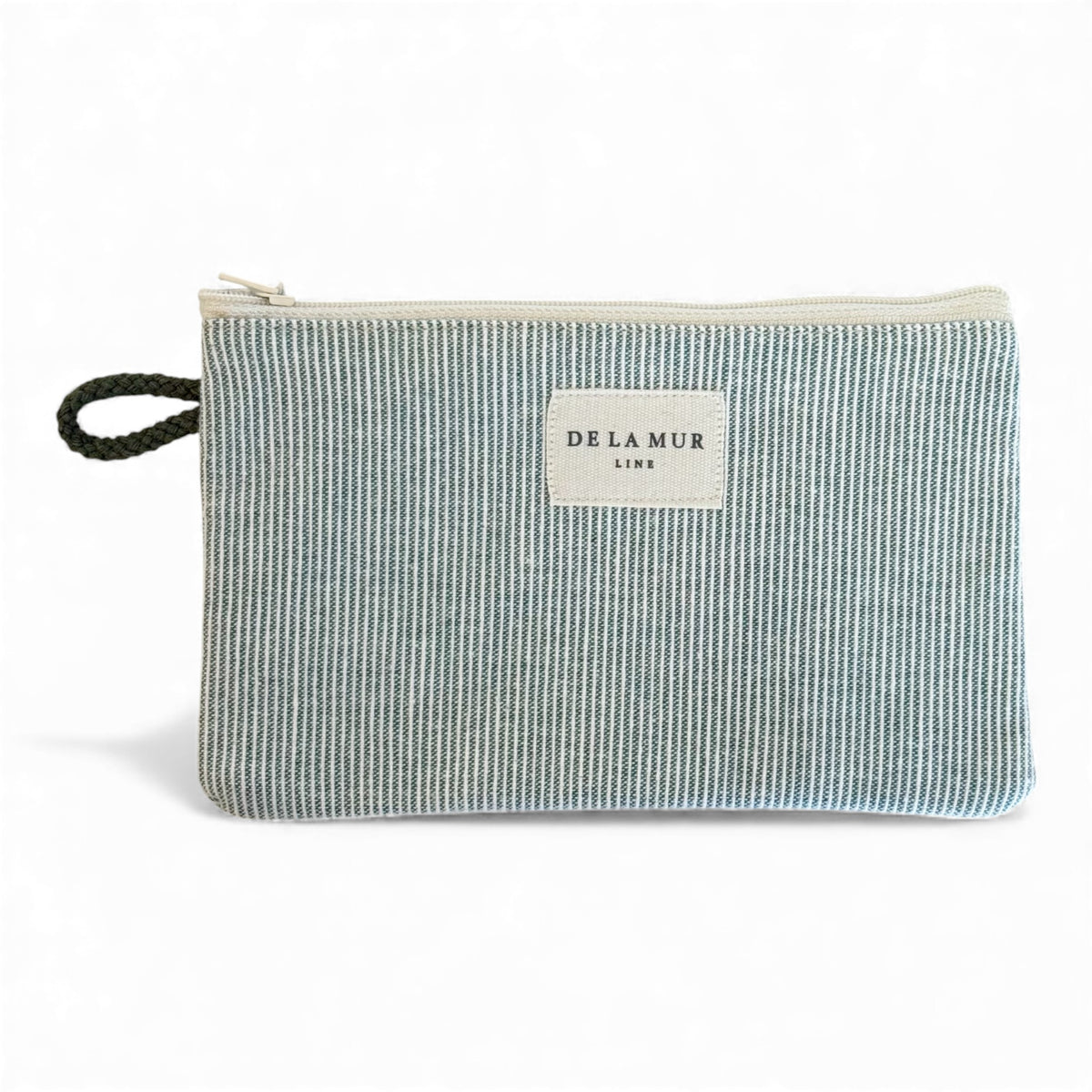 Striped Small Makeup Bag / Coin Purse – Green & Light Green (Teo)