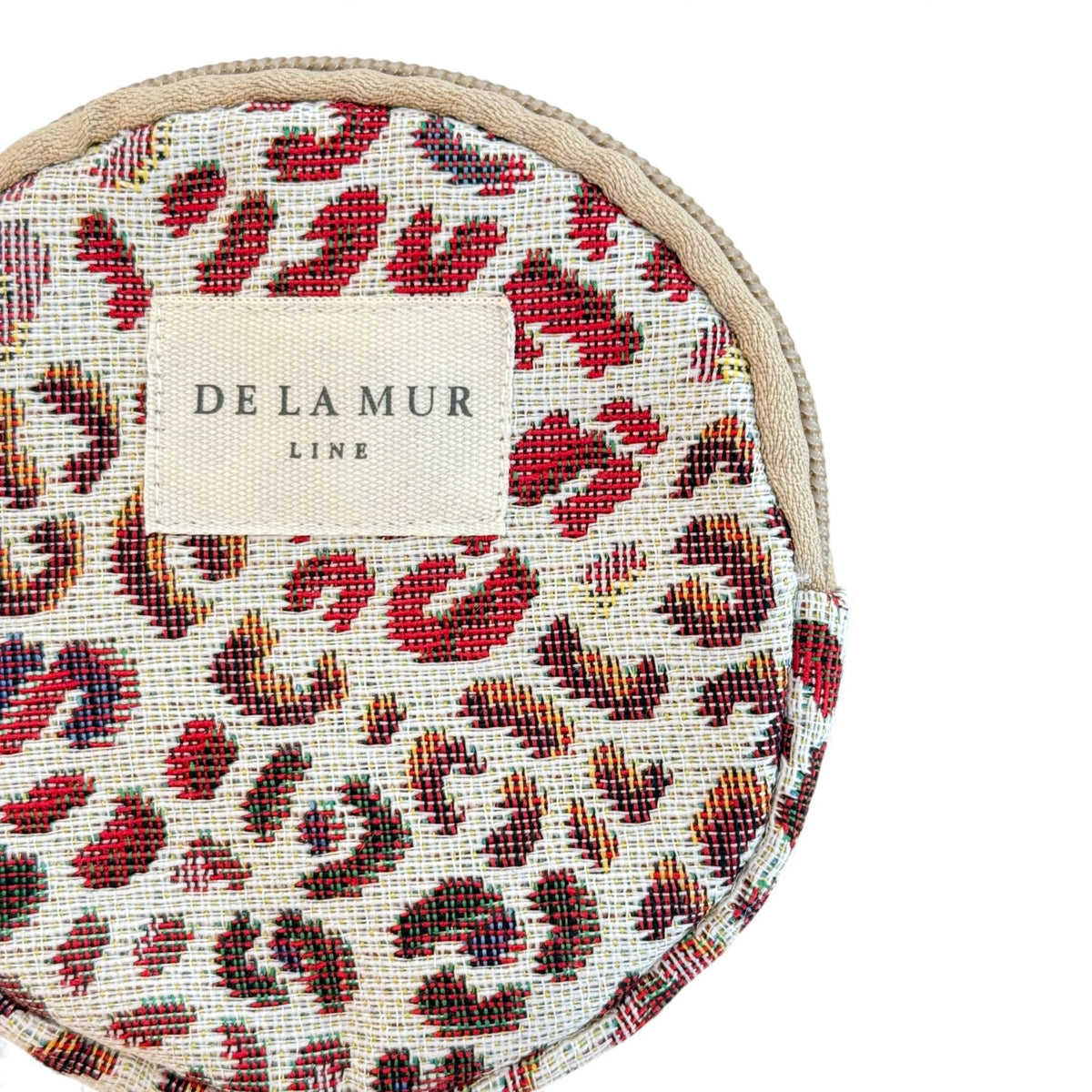 DE LA MUR leopard coin purse detail with Line label and zip closure