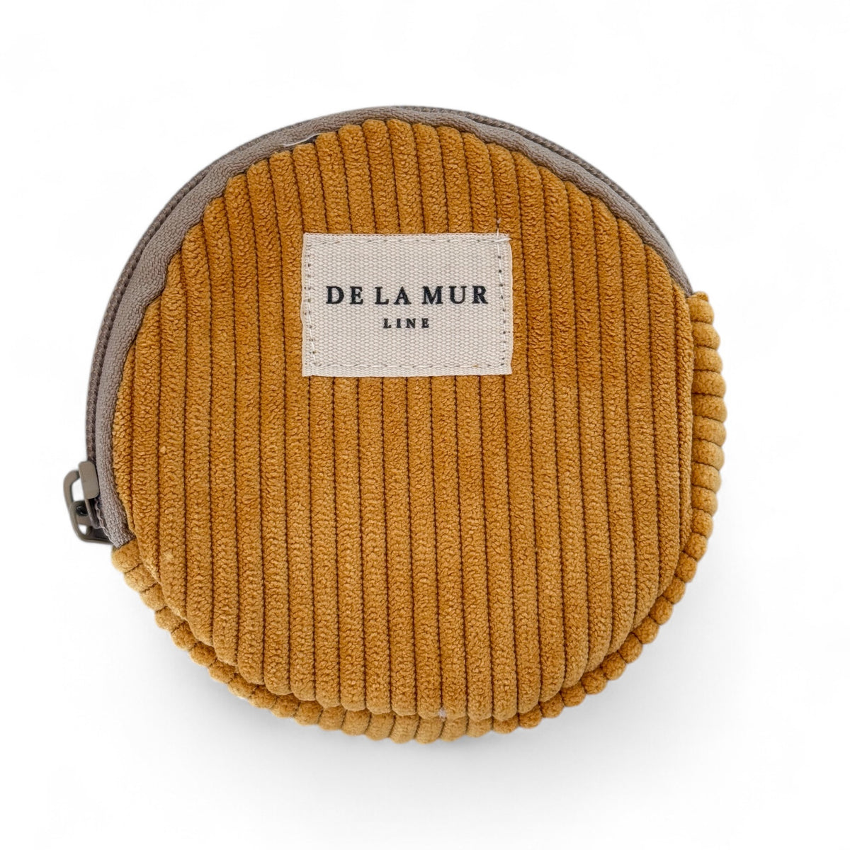 Corduroy Round Coin Purse – Mustard (Taz)
