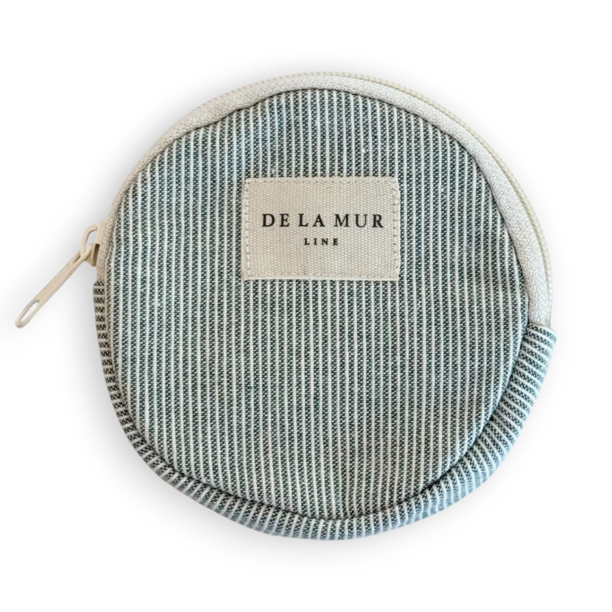 Striped Round Coin Purse – Light Green & Green (Teo)