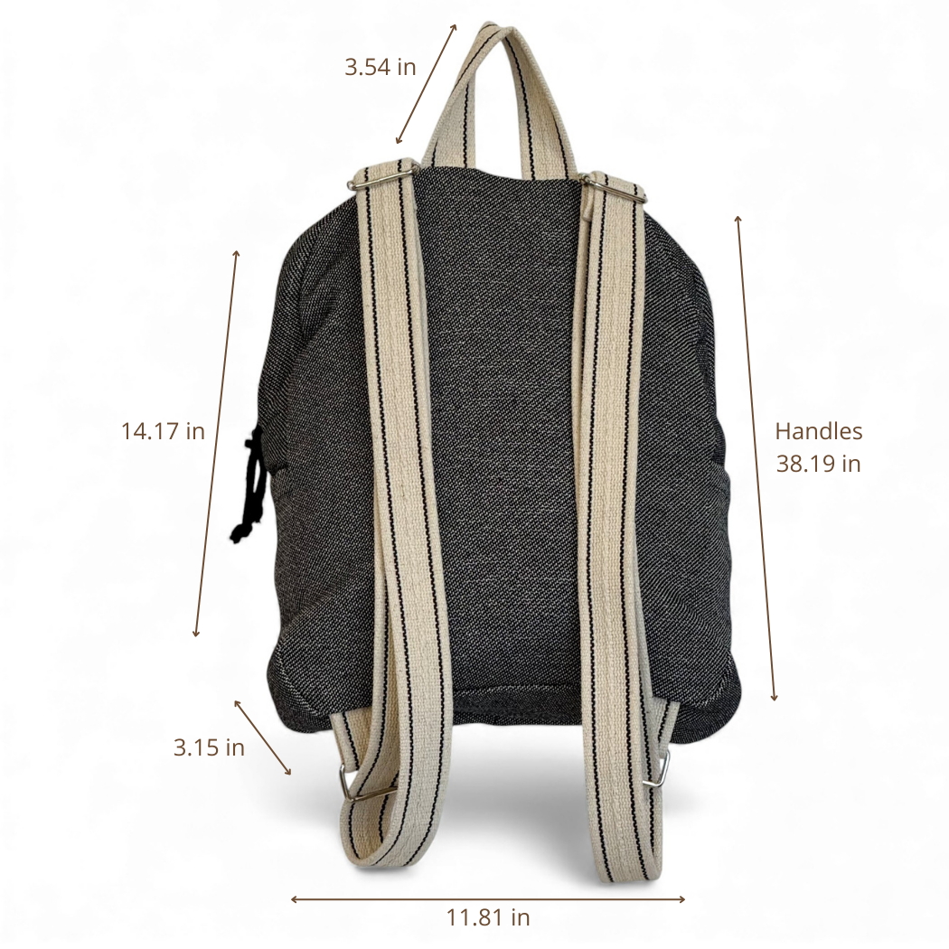 DE LA MUR Sinay backpack dimensions diagram in inches