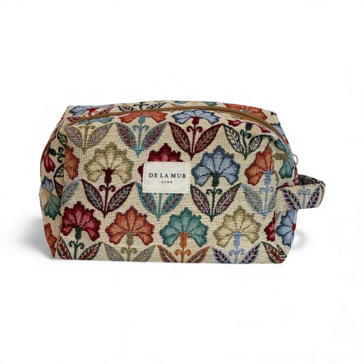Floral Jacquard Squared Makeup Bag – Multicolor (Flora)