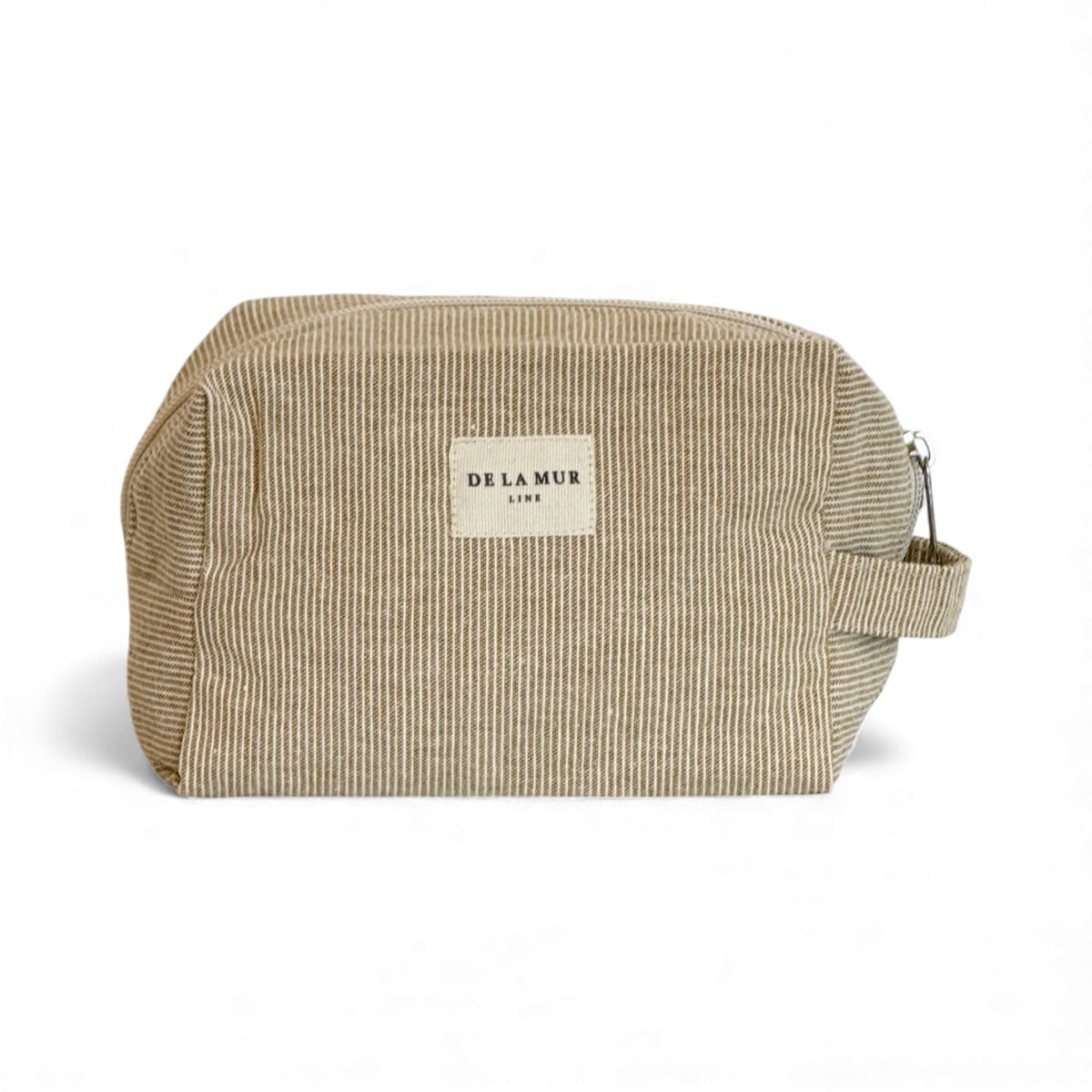 Striped Jacquard Squared Makeup Bag – Mustard (Foz)