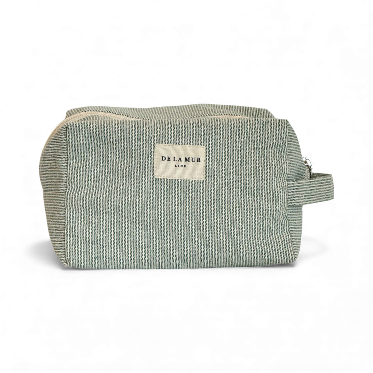 Striped Squared Makeup Bag – Light Green & Green (Teo)