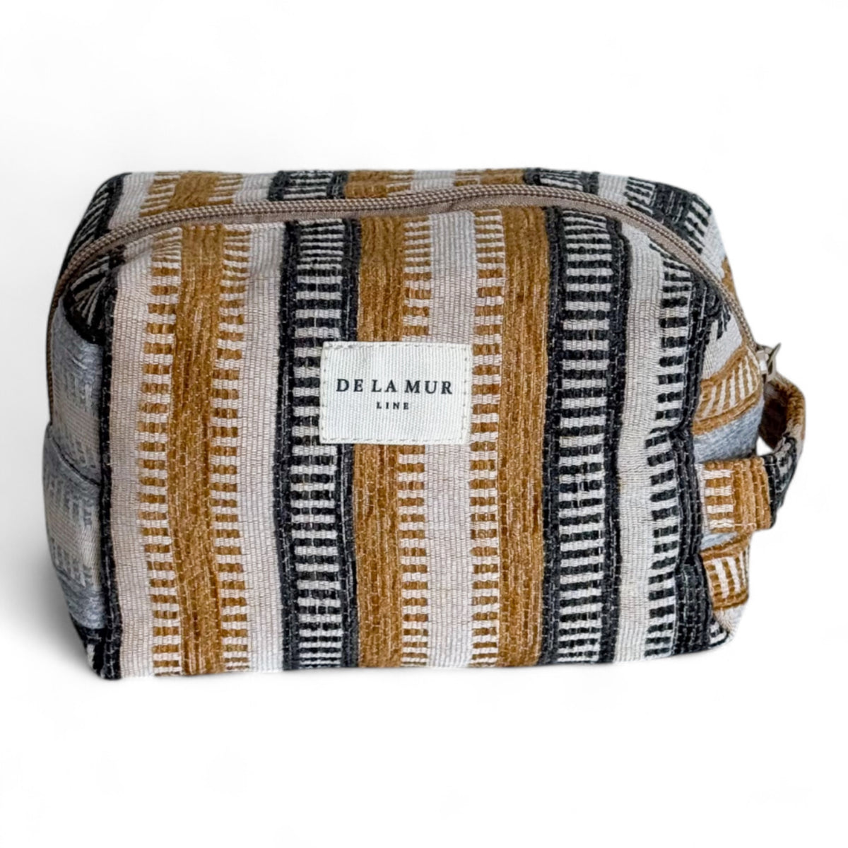 Striped Jacquard Squared Makeup Bag – Multicolor (Tron)