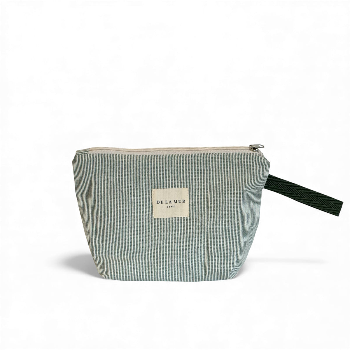 Striped Large Makeup Bag – Green & Light Green (Teo)