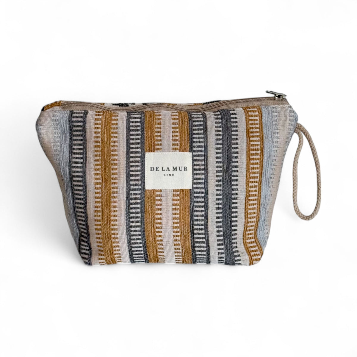 Striped Jacquard Large Makeup Bag – Multicolor (Tron)