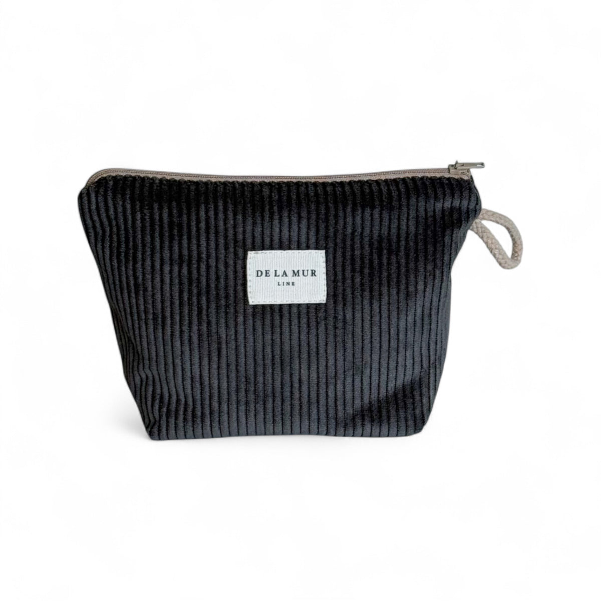 Corduroy Small Makeup Bag – Beige & Gray (Boni)
