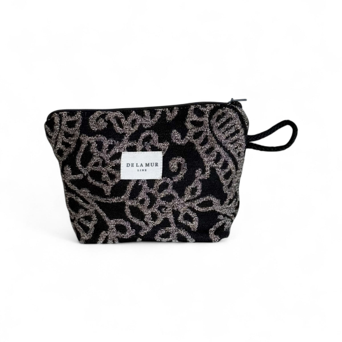 Floral Jacquard Small Makeup Bag – Beige & Cream (Teide)