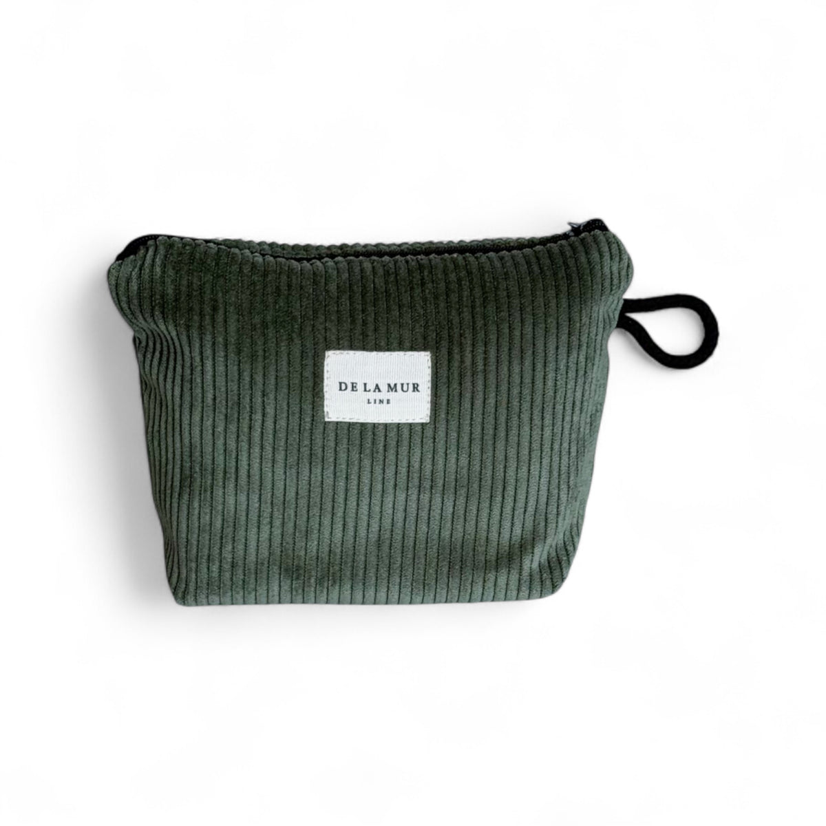 Corduroy Small Makeup Bag – Beige & Green (Tree)