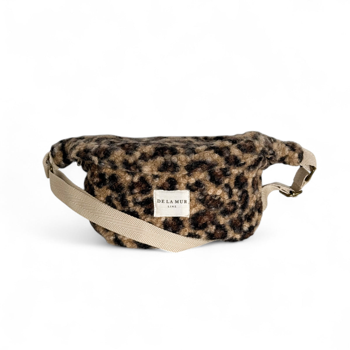 Herringbone Sherpa Fanny Pack – Beige & Gray (Pardo)