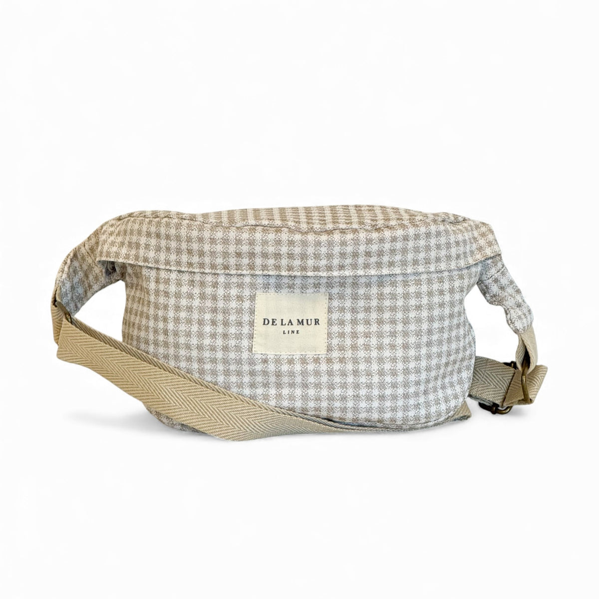 Check Jacquard Fanny Pack – Beige & Off-White (Vison)